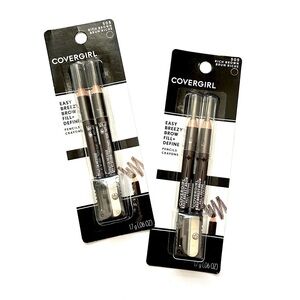 🩷NWT BUNDLE OF 2 COVERGIRL RICH BROWN EYEBROW EYELINER PENCILS SHARPENER